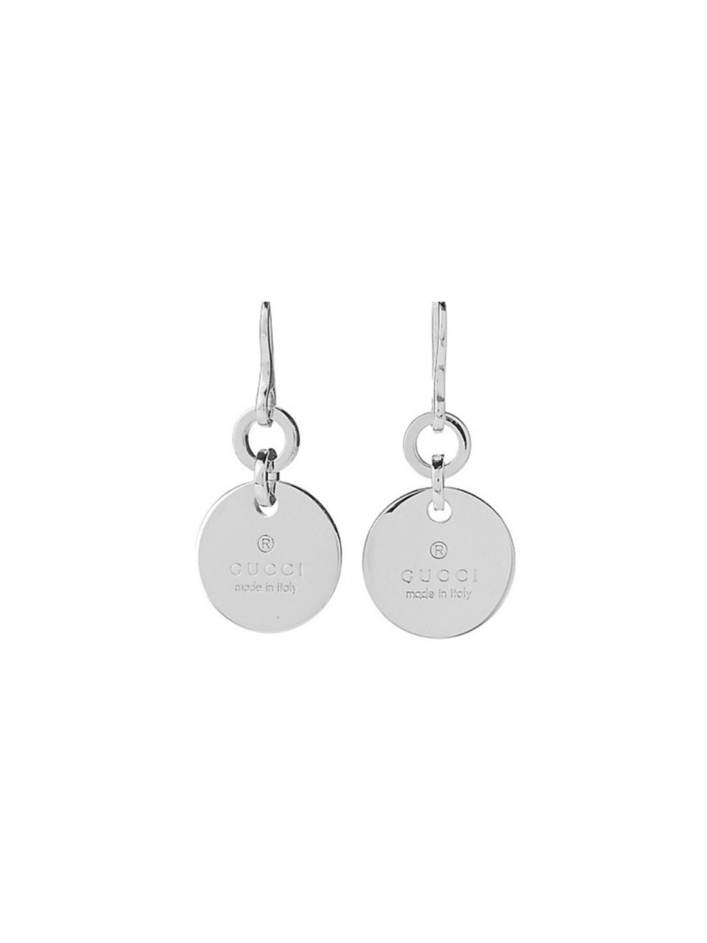 GUCCI
Sterling Silver Trademark Round Drop Earrings